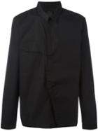 Thom Krom Off-centre Fastening Shirt, Men's, Size: Large, Black, Cotton