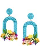 Ken Samudio Oversized Floral Bead Earrings - Blue