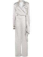 Jonathan Simkhai Tie Front Scarf Print Jumpsuit - White