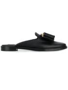 Salvatore Ferragamo Bow Top Slide On Loafer - Black