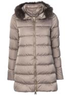 Herno Detachable Fur Collar Puffer Jacket - Neutrals