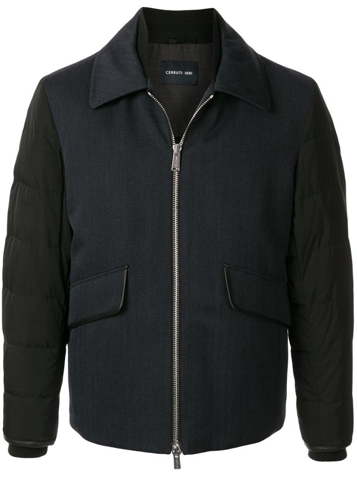Cerruti 1881 Quilted Sleeve Colour-block Jacket - Blue