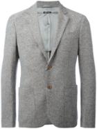 Giorgio Armani Classic Blazer, Men's, Size: 54, Grey, Cotton/polyester/spandex/elastane/viscose