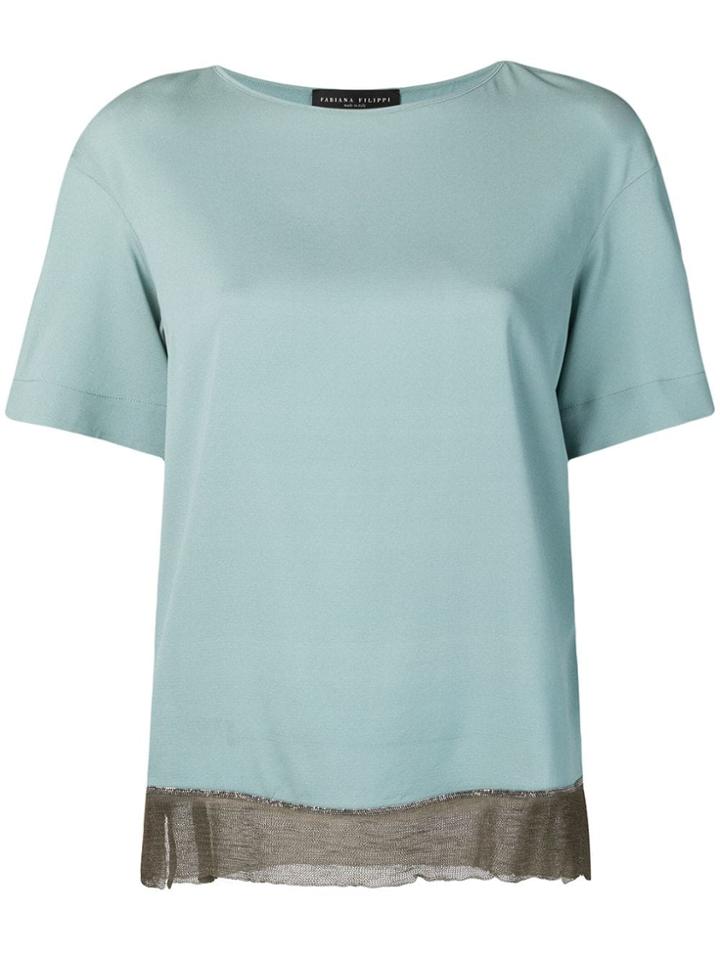 Fabiana Filippi Sheer Trim Blouse - Green