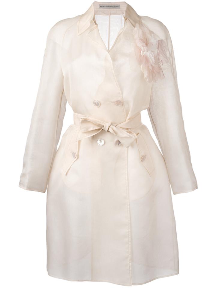 Ermanno Scervino Belted Lightweight Coat - Nude & Neutrals