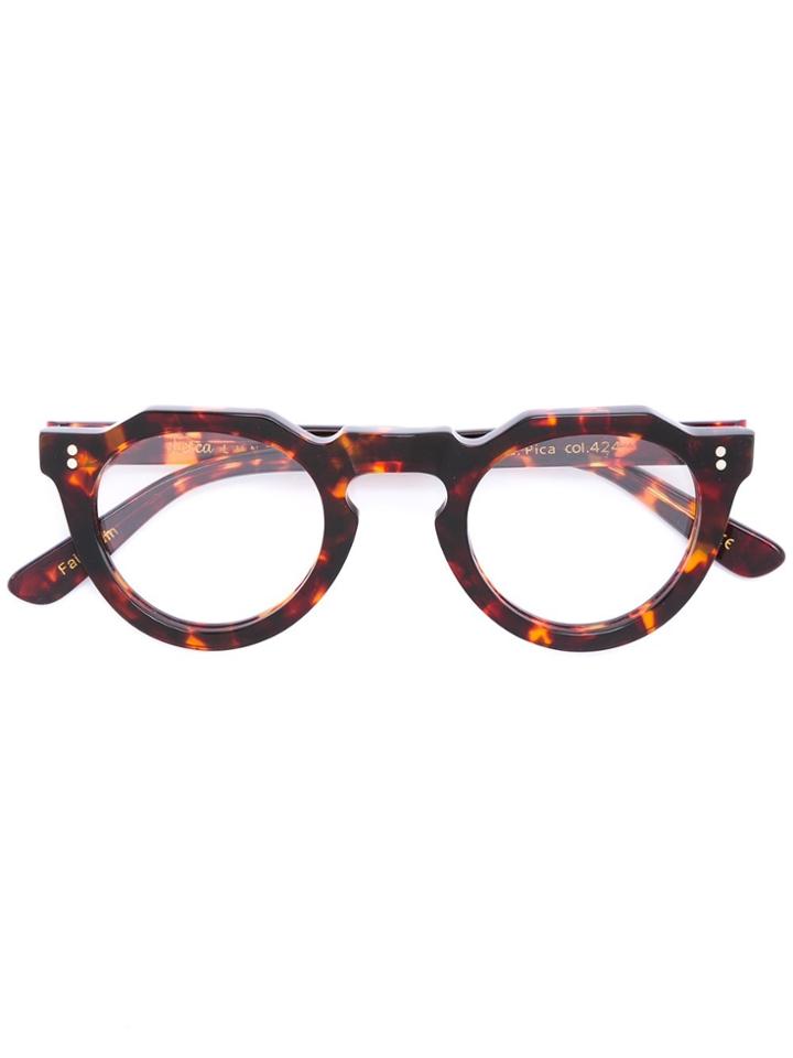 Lesca Round Shaped Glasses - Brown
