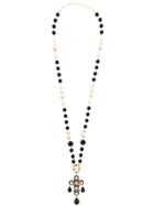 Dolce & Gabbana Crystal Bead Lariat Necklace, Women's, Black