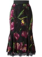 Dolce & Gabbana Tulip Print Fluted Skirt