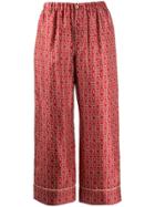 Fendi Grille Royal Print Trousers - Red