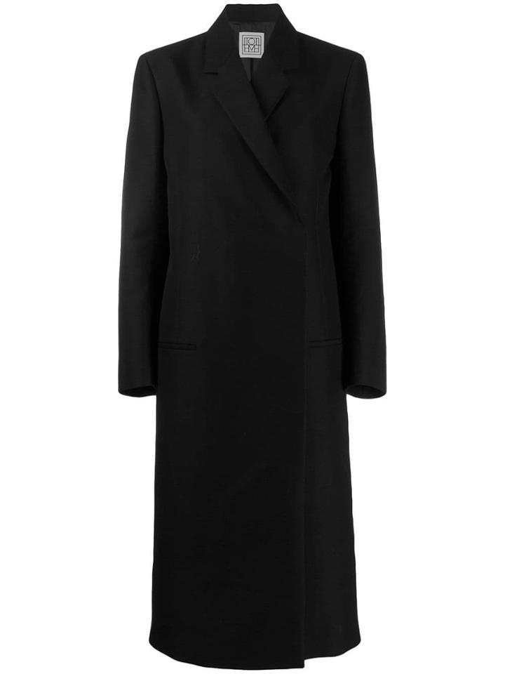 Toteme Double Breasted Coat - Black