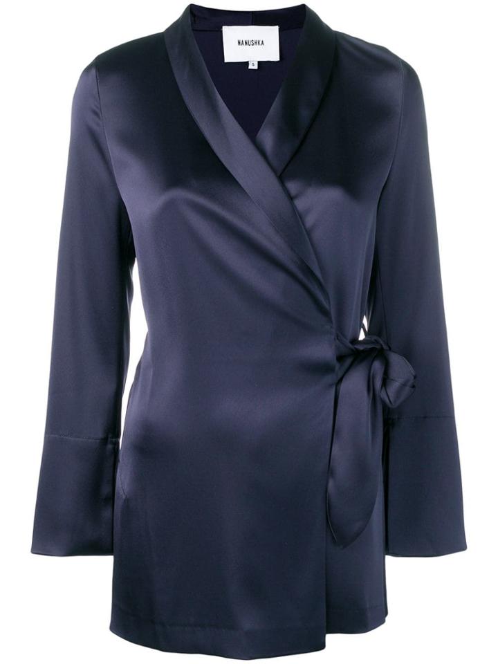 Nanushka Wrap Jacket - Blue