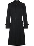 Burberry Restored 1980s Belted Single Breasted Trench Coat - Black