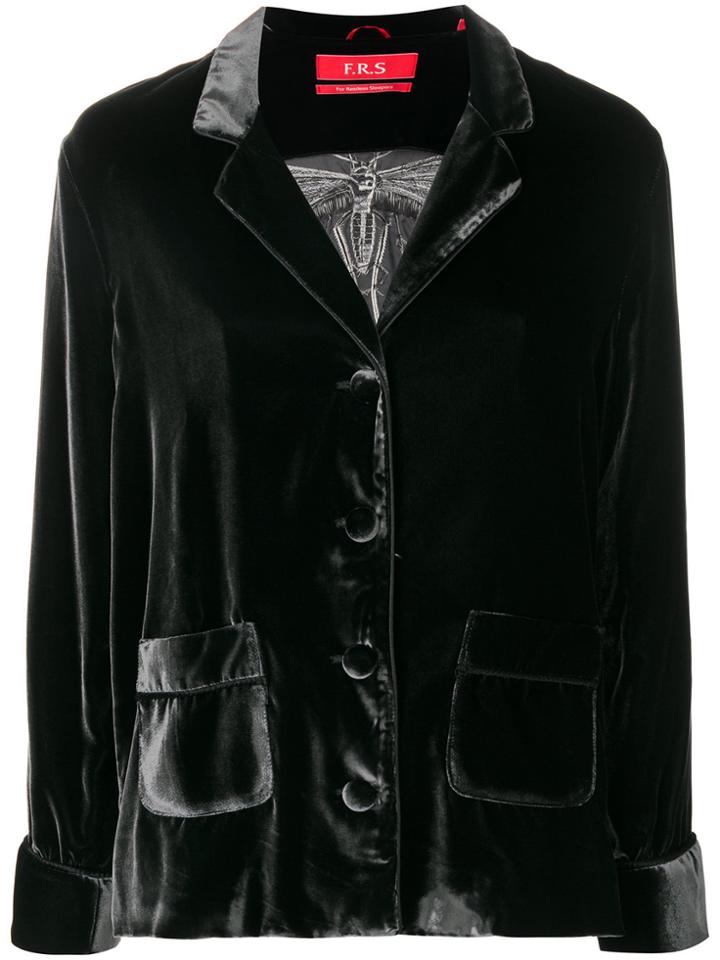 F.r.s For Restless Sleepers Bug Embroidered Pyjama Jacket - Black