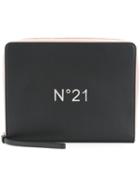 No21 - Logo Plaque Zipped Clutch - Women - Leather - One Size, Black, Leather