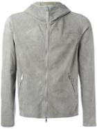 Giorgio Brato Hooded Jacket, Men's, Size: 46, Grey, Leather