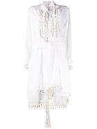 Loewe Tassel Embellished Shirt Dress - White