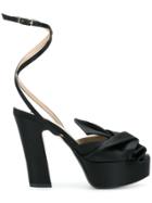 No21 Abstract Bow Ankle Strap Sandals - Black