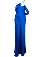 Michelle Mason Draped-arm Silk Gown - Blue