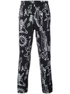 The Elder Statesman Printed Track Pants - Black
