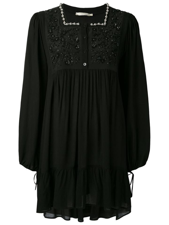 Amen Embellished Floral Dress - Black