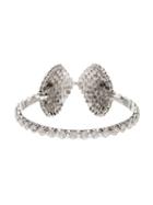 Alessandra Rich Silver Tone Crystal-embellished Headband