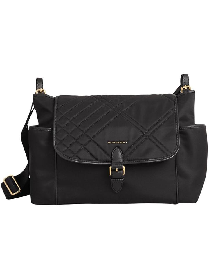 Burberry Kids Check-quilted Baby Changing Shoulder Bag - Black