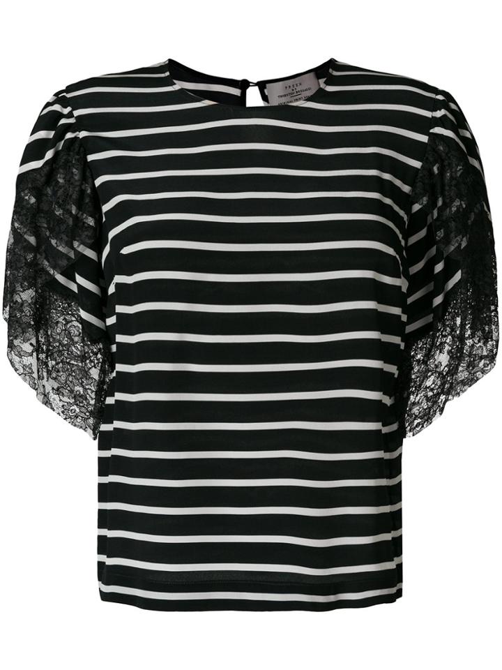 Preen By Thornton Bregazzi Striped T-shirt - Black