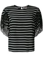 Preen By Thornton Bregazzi Striped T-shirt - Black