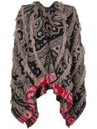 Etro Fringed Printed Cape - Grey