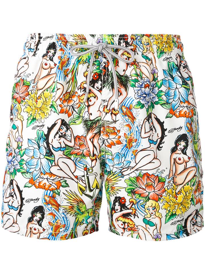 Mc2 Saint Barth - Gustavia Hula Hoop Swim Shorts - Men - Polyamide/polyester/spandex/elastane - Xxl, Polyamide/polyester/spandex/elastane