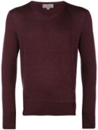 Canali V-neck Sweater - Pink & Purple