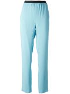 Antonio Marras Contrast Waistband Trousers, Women's, Size: 42, Blue, Acetate/viscose