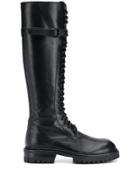 Ann Demeulemeester Lace-up Knee-length Boots - Black