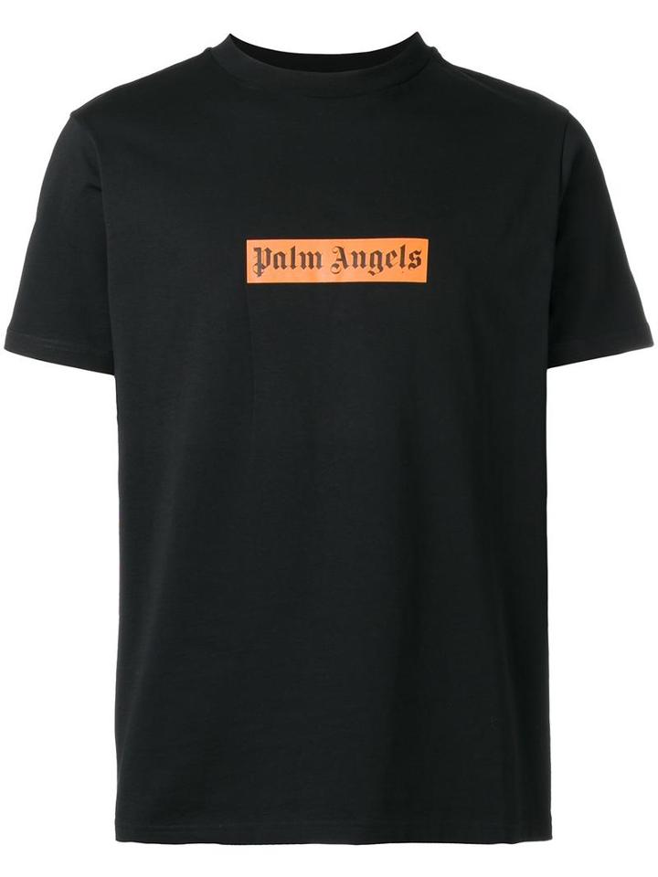 Palm Angels Logo Print Boxy T-shirt, Men's, Size: Large, Black, Cotton