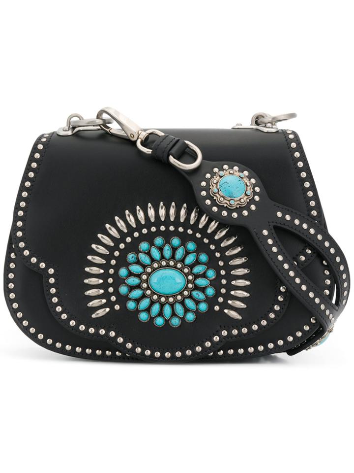 Prada Stone Embellished Bag - Black