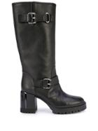 Casadei Mid-calf Buckled Boot - Black