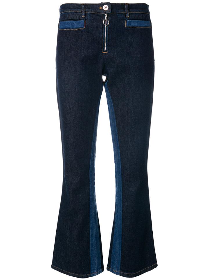 Courrèges Contrast Flared Jeans - Blue