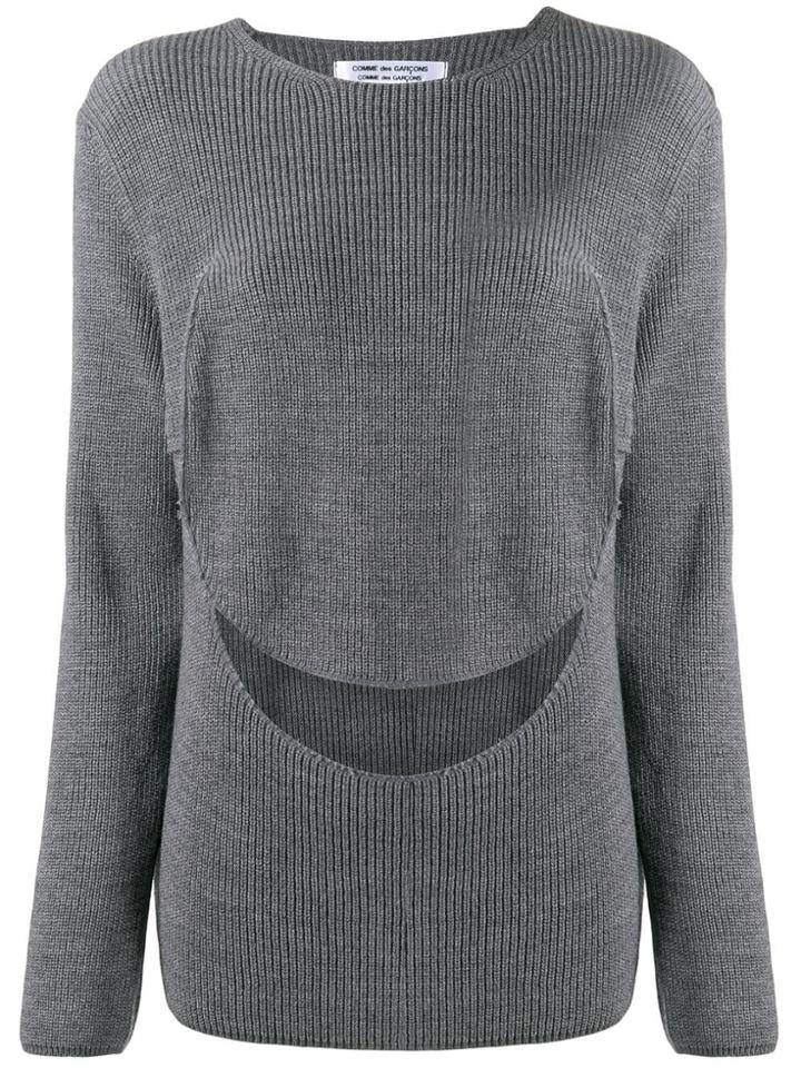 Comme Des Garçons Comme Des Garçons Cut Out Detail Jumper - Grey