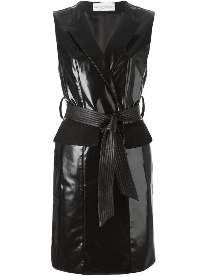 Wanda Nylon Sleeveless Leather Jacket