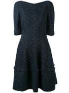 Talbot Runhof - Speckled Mini Bell Dress - Women - Polyamide/polyester/acetate/metallized Polyester - 38, Blue, Polyamide/polyester/acetate/metallized Polyester