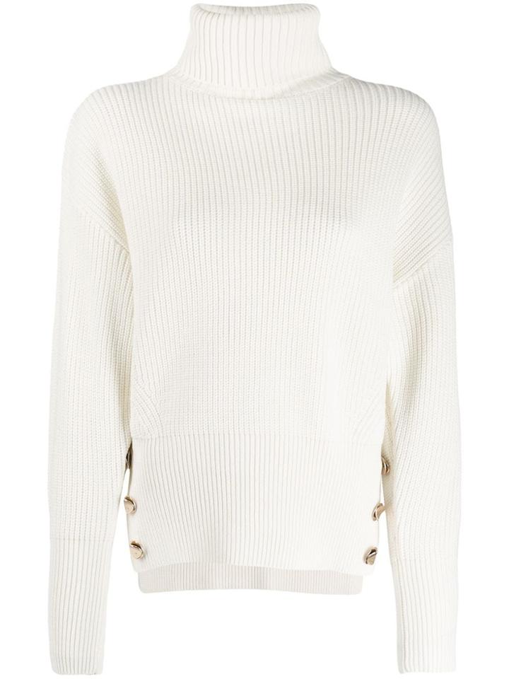 Elisabetta Franchi Long Roll Neck Jumper - White