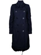 Sacai Drawstring Back Trench Coat, Women's, Size: 2, Blue, Cotton