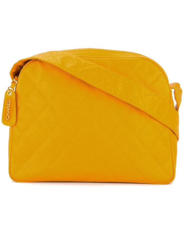 Chanel Pre-owned Diamond Quilted Shoulder Bag - Yellow