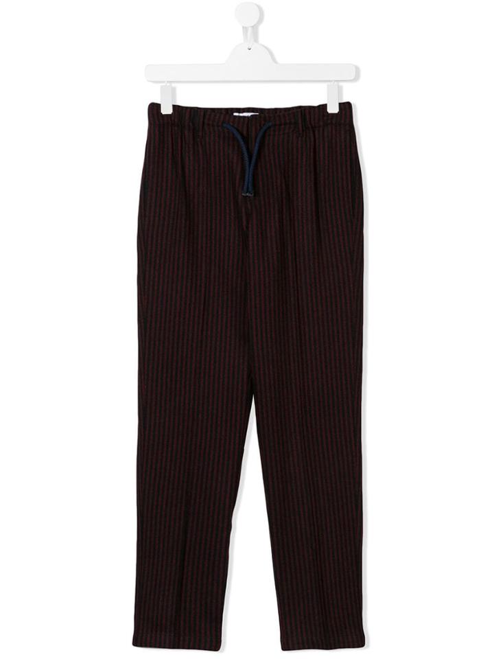 Dondup Kids Teen Drawstring Striped Trousers - Blue
