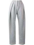 Vika Gazinskaya Pleated Ribbed Trousers, Women's, Size: 38, Grey, Cotton/polyester