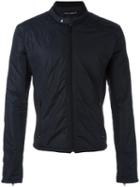 Dolce & Gabbana Panelled Padded Jacket, Men's, Size: 52, Blue, Calf Leather/acrylic/polyamide/zamak