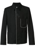 Maison Margiela Contrast Stitch Shirt Jacket, Men's, Size: 46, Black, Mohair/virgin Wool