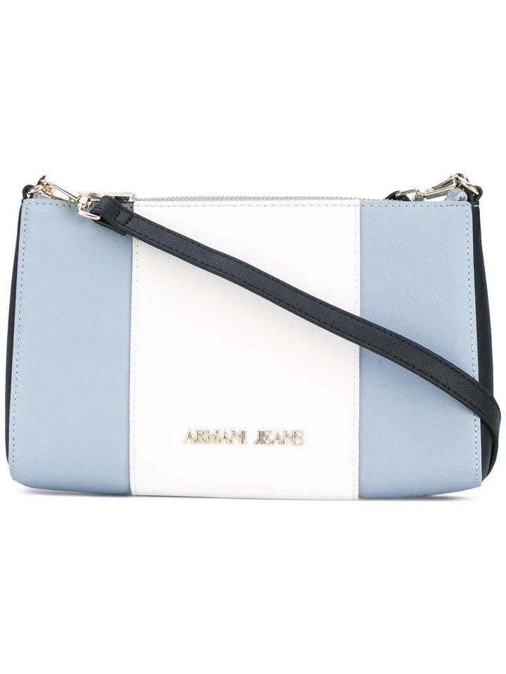 Armani Jeans - Top Zip Crossbody Bag - Women - Polyurethane - One Size, Blue, Polyurethane