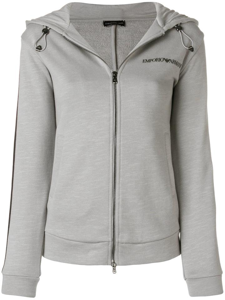 Emporio Armani Side Stripe Hoodie - Grey