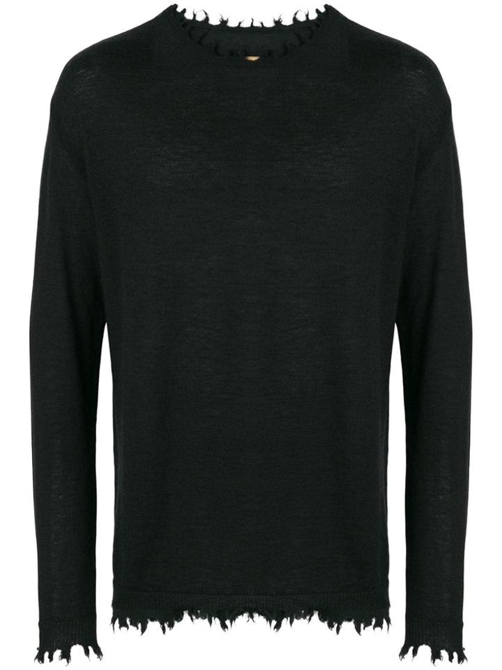 Uma Wang Torn Edge Long Sleeve Top - Black